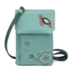 Chala Handbags Flap Cell Phone Crossbody Turtle Teal