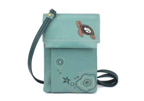  Chala Handbags Flap Cell Phone Crossbody Turtle Teal 
