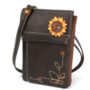 Chala Handbags Flap Cell Phone Crossbody Sunflower Brown