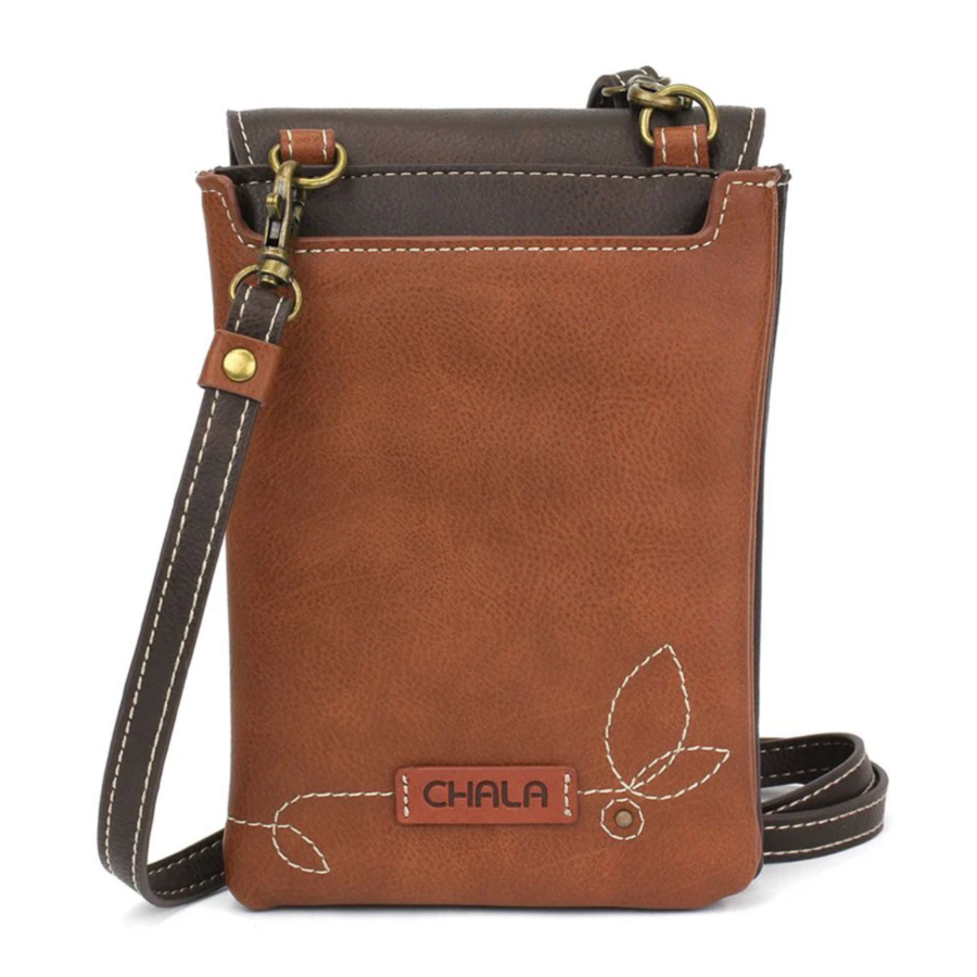 Flap Cell Phone Crossbody Sunflower Brown