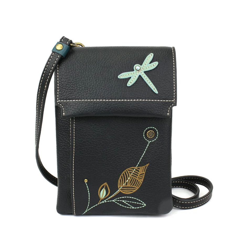 Flap Cell Phone Crossbody DragonFly Black