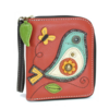 Chala Handbags Zip Around Wallet Bird Brick Red