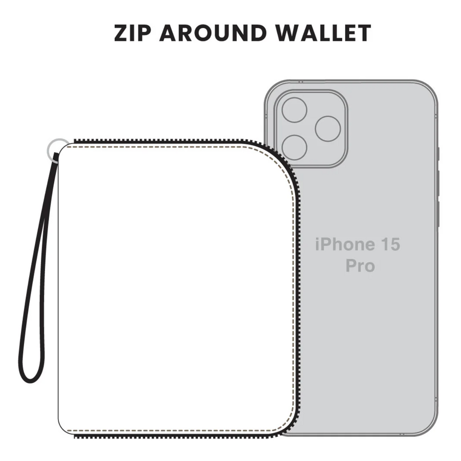 Zip Around Wallet Bird Brick Red