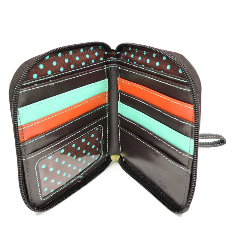 Zip Around Wallet Bird Brick Red