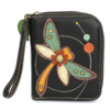 Chala Handbags Zip Around Wallet Dragonfly Black