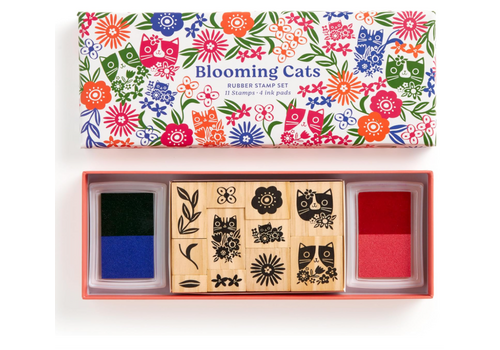  Blooming Cats Rubber Stamp Set 