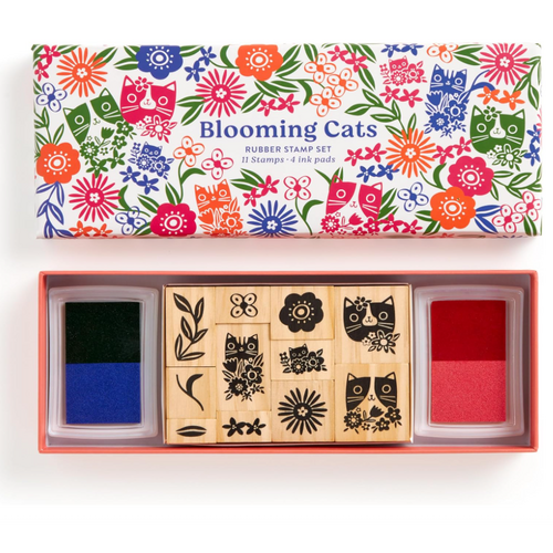  Blooming Cats Rubber Stamp Set 