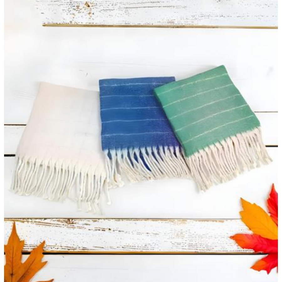 Cozy Stripe Scarf with Fringe