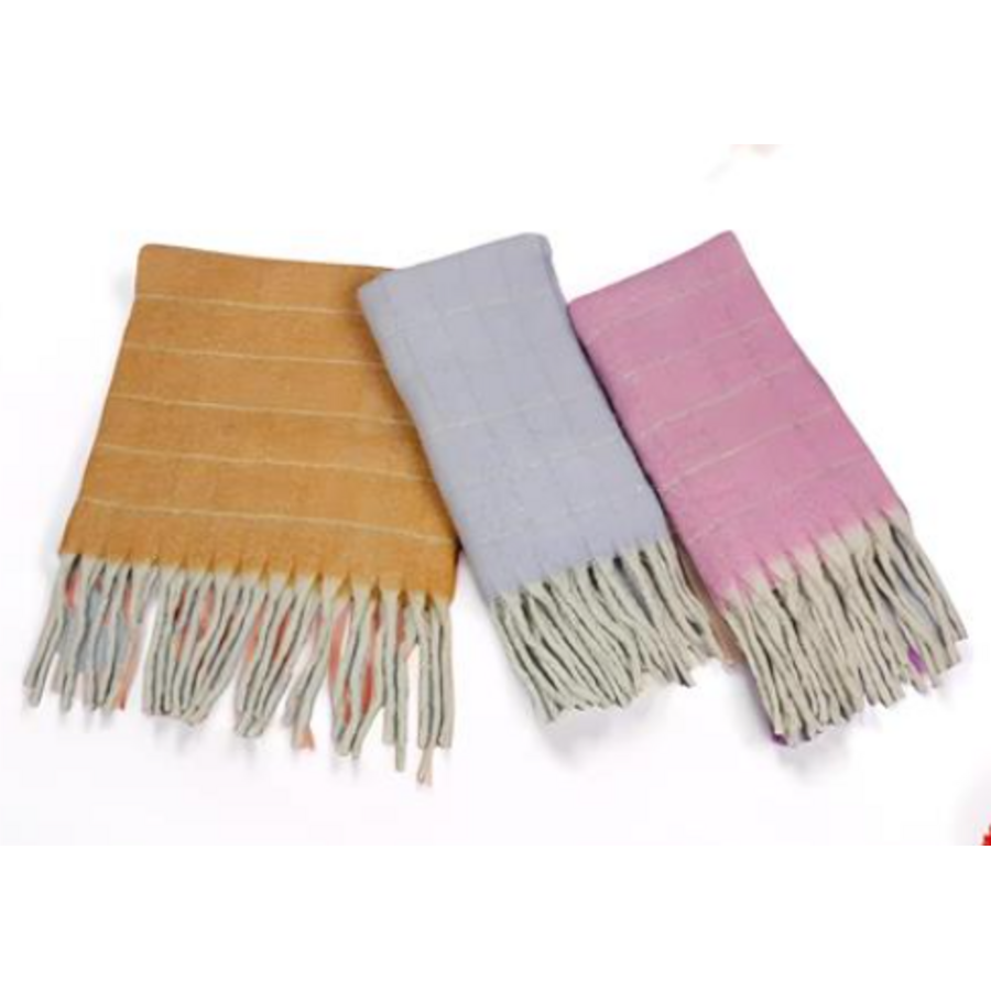 Cozy Stripe Scarf with Fringe