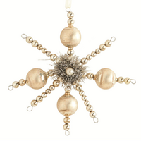 7" Vintage Champagne Snowflake Ornament