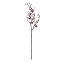 37" Two Branch Red Berry Stem