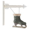 K & K Interiors Inc Green Velvet Ice Skates with Fake Fur Trim Arrow Replacement