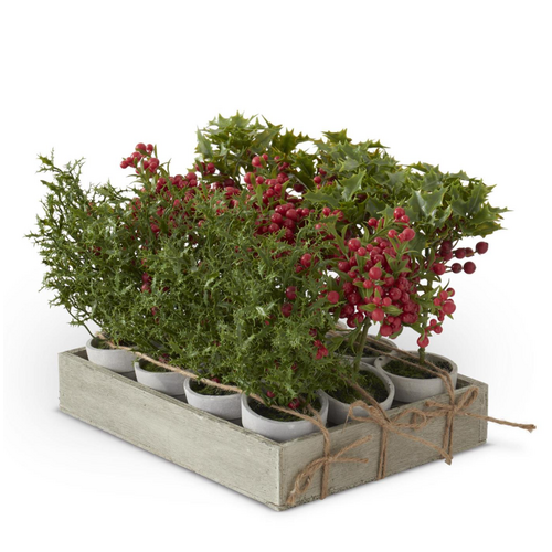  K & K Interiors Inc Potted Red Holly Berry 
