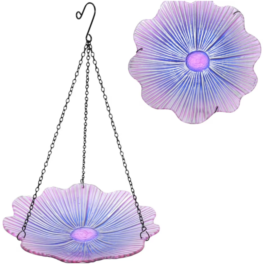 Ecocycle Dahlia Hanging Bird Bath/Feeder Violet