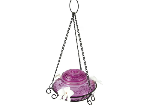  Bradley Caldwell, Inc Antique Glass Top Hummingbird Feeder in Feeder Basket 