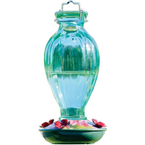  Bradley Caldwell, Inc Fluted Glass Hummingbird Feeder with Bronze Base 