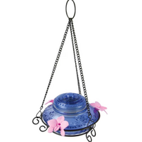 Illuminated Antique Glass Top Hummingbird Feeder