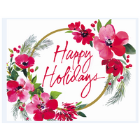 Happy Holidays Christmas Floral Boxed Cards