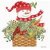 Alice's Cottage Flour Sack Towel Snowman Basket