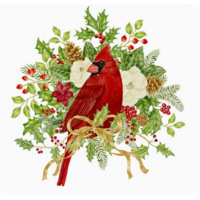 Flour Sack Towel Winter Cardinal