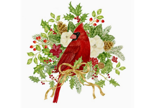  Alice's Cottage Flour Sack Towel Winter Cardinal 