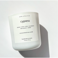 Matte White Candle CYPRESS