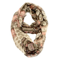 Mocha Patch Infinity Scarf