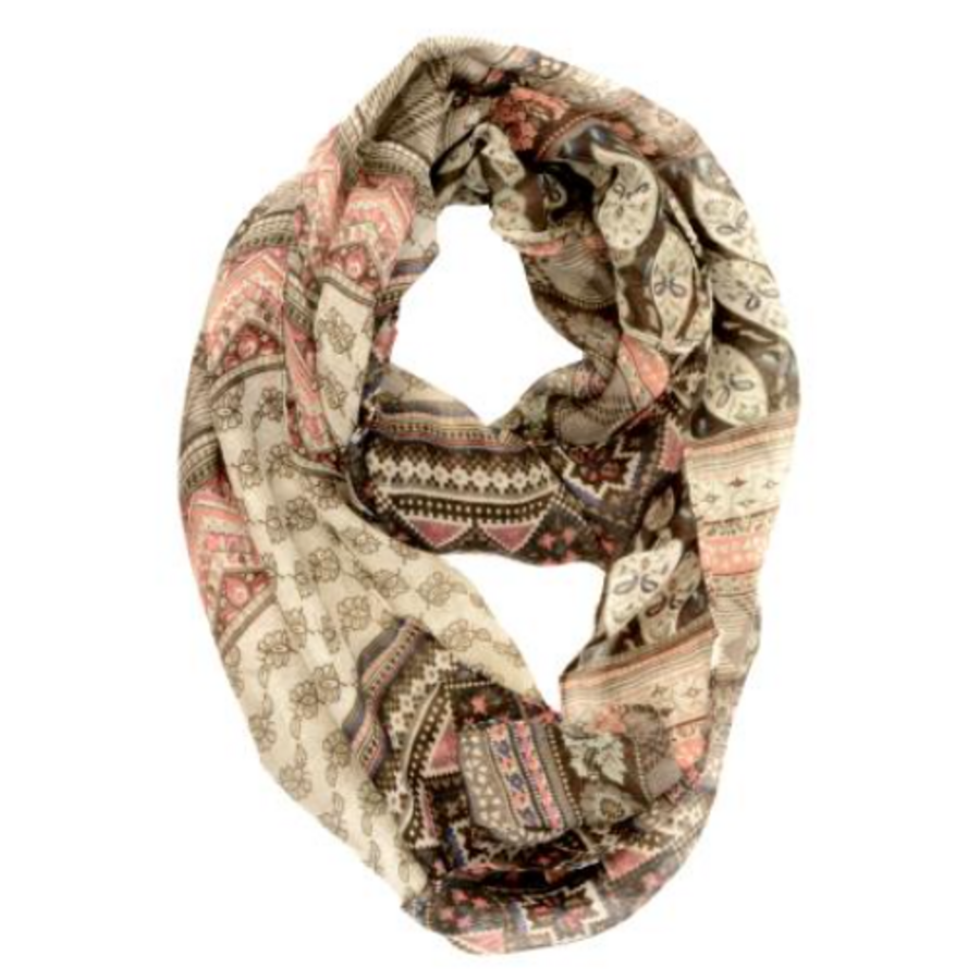 Mocha Patch Infinity Scarf