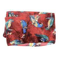 Red with Birds Infinity Scarf
