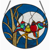 River of Goods 16"H Astrid Blue Birds in the Night Sky Window Panel