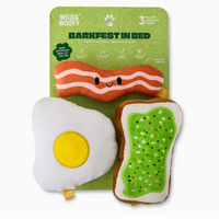 3pc Breakfast Pet Plush Squeaker Toys