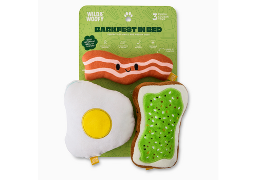  Core Home 3pc Breakfast Pet Plush Squeaker Toys 