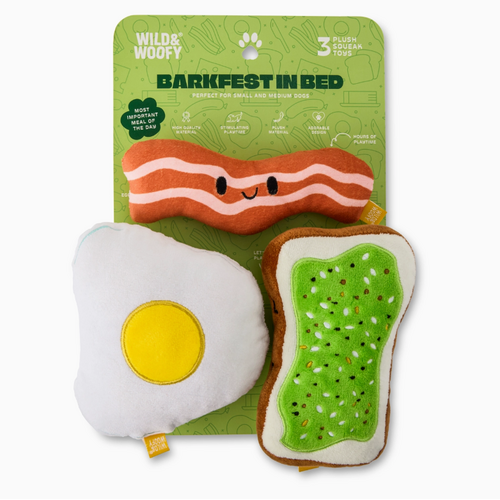  Core Home 3pc Breakfast Pet Plush Squeaker Toys 