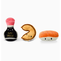 3pc Asian Cuisine Pet Plush Squeaker Toys