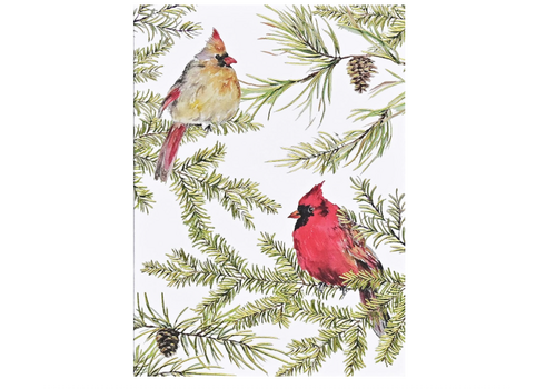  Peter Pauper Press Cardinals in Evergreen Boxed Holiday Cards 