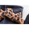 Young's Inc. Microsuede Leopard Bow Twist Gloves