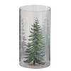 K & K Interiors Inc 7.75" Clear Glass Christmas Tree Candle Slip Cover