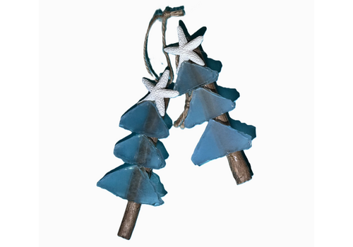  Salty Signs Designs Mini Seaglass Tree Ornament Teal 
