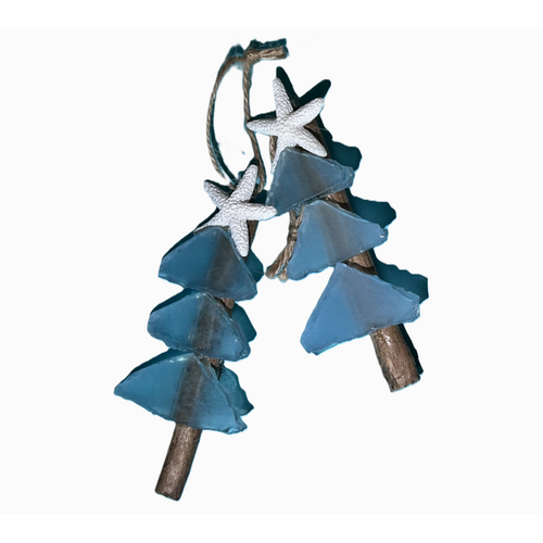  Salty Signs Designs Mini Seaglass Tree Ornament Teal 