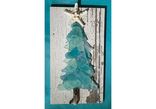  Salty Signs Designs 10" Shabby Plank Seaglass Tree Ocean Mix 