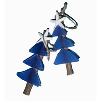 Mini Seaglass Tree Ornament Cobalt Blue