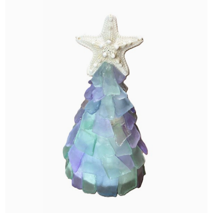 6" Seaglass Tree with Lights Mermaid