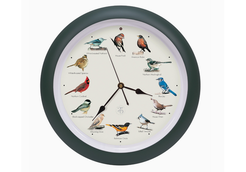  Mark Feldstein Singing Bird Clock 13" Green 