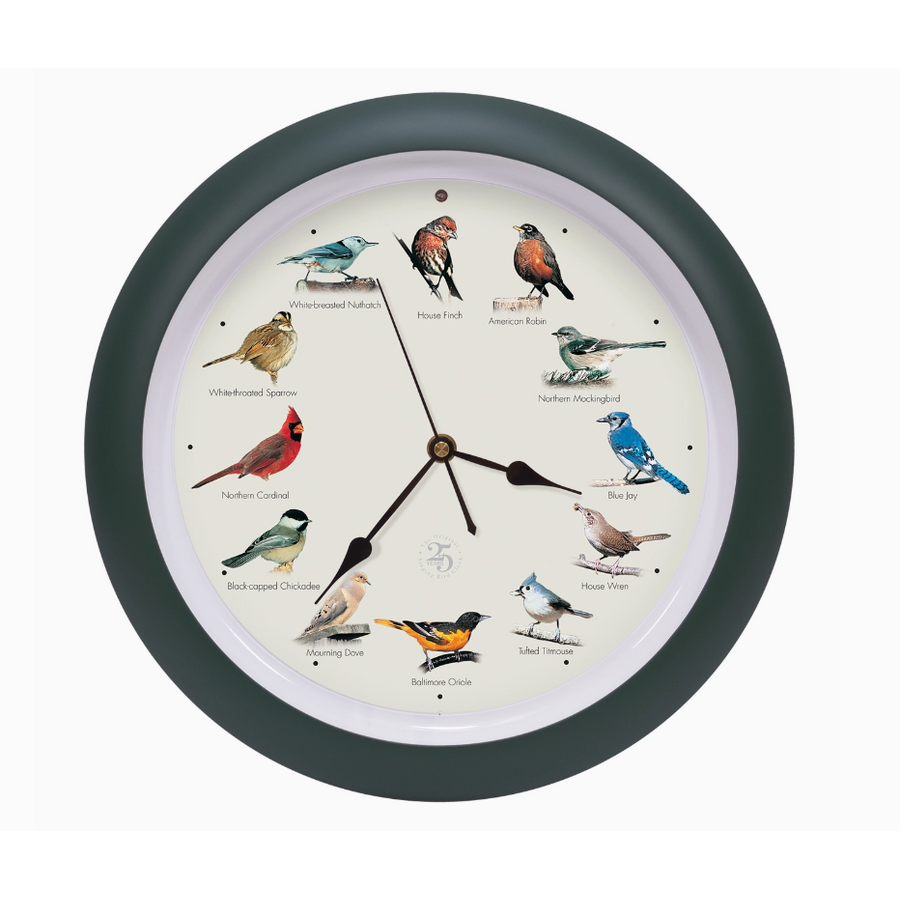 Singing Bird Clock 13" Green
