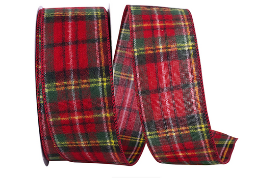  Reliant Ribbon Flannel Brodick Plaid 2.5" Ribbon PER YARD 