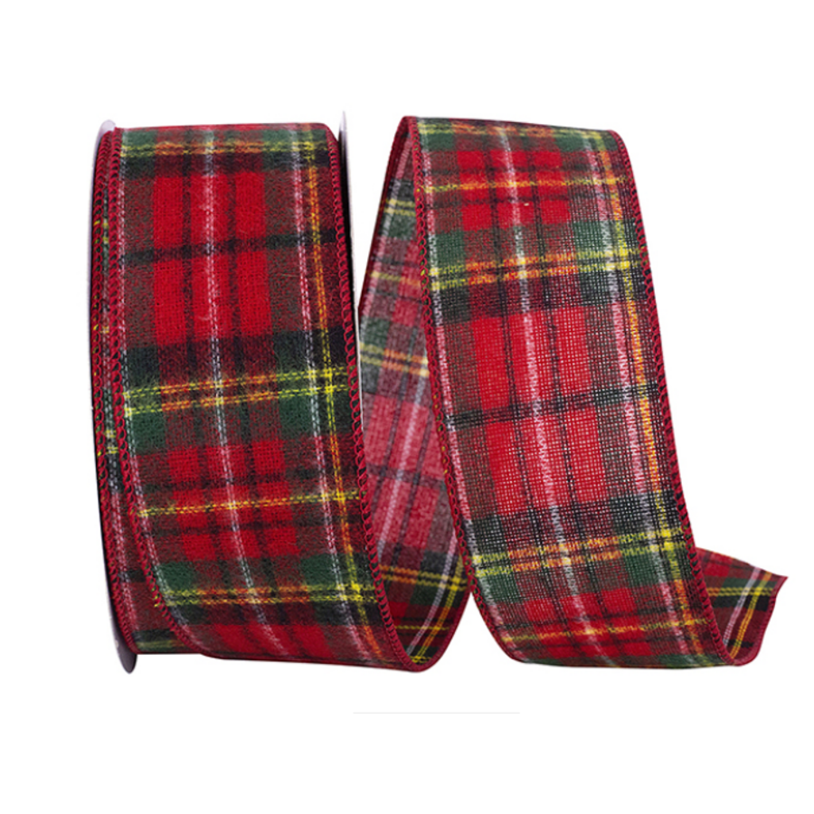 Flannel Brodick Plaid 2.5" Ribbon PER YARD