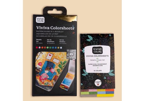  Viviva Colors Metallics Colorsheets- 10 Handmade Watercolors 