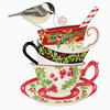 Alice's Cottage Flour Sack Towel Holiday Teacups
