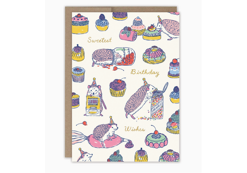 Biely & Shoaf Sweet Treats Hedgehog Birthday Card 