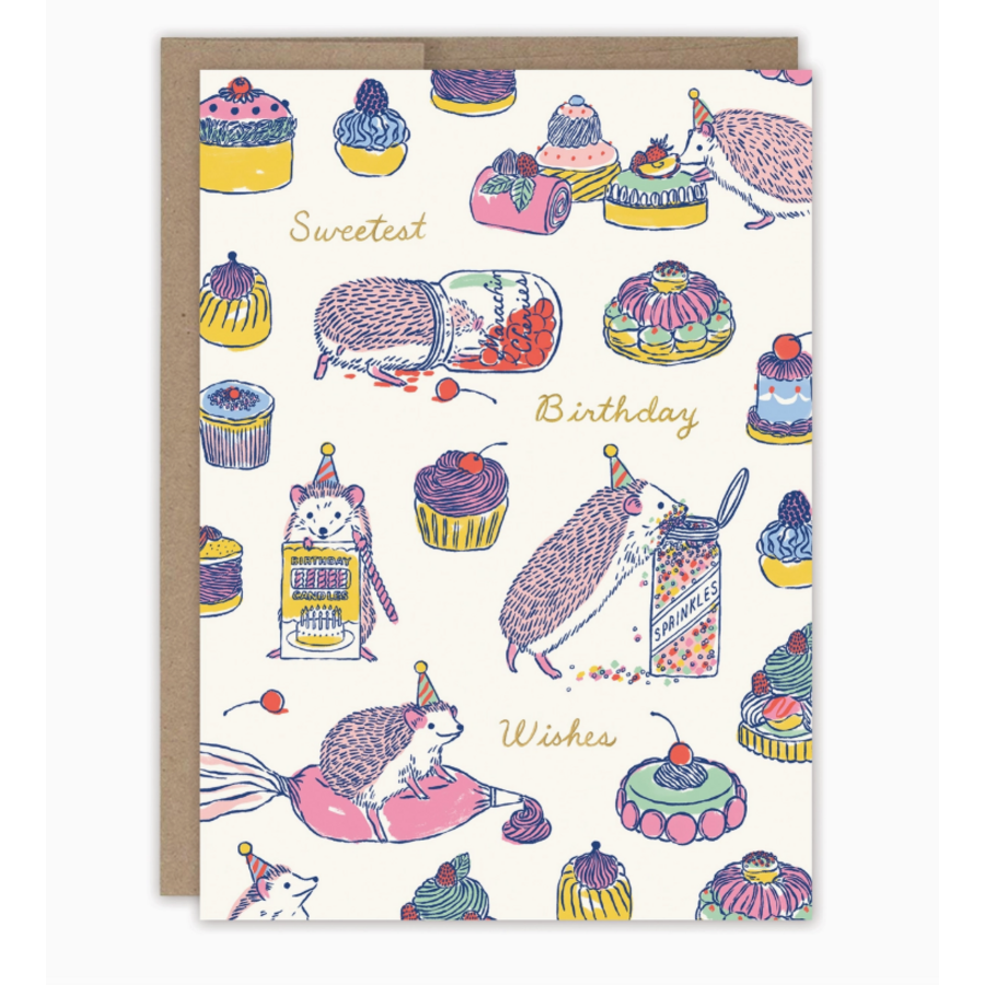 Sweet Treats Hedgehog Birthday Card